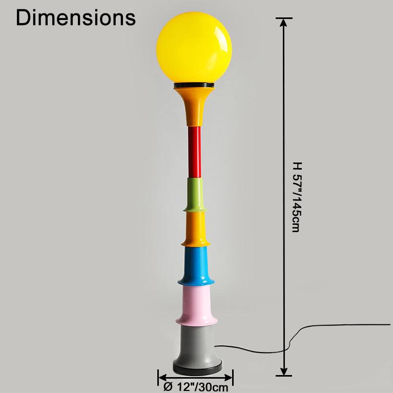 WOMO Colorful Globe Floor Lamp-WM7087
