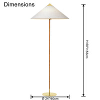 WOMO Rattan Fabric Cone Floor Lamp-WM7095