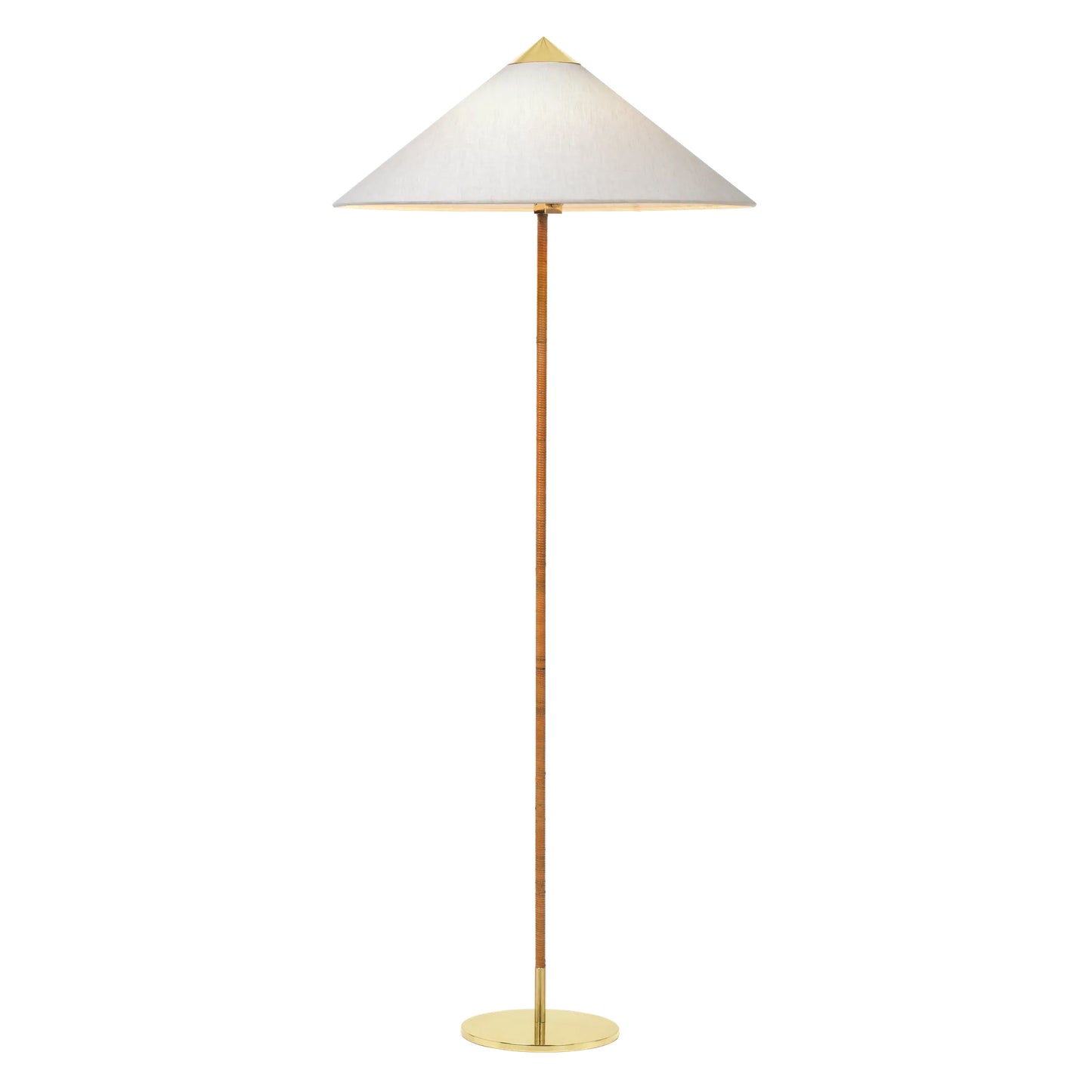 WOMO Rattan Fabric Cone Floor Lamp-WM7095