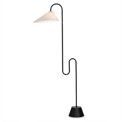 WOMO Fabric Gooseneck Floor Lamp-WM7096