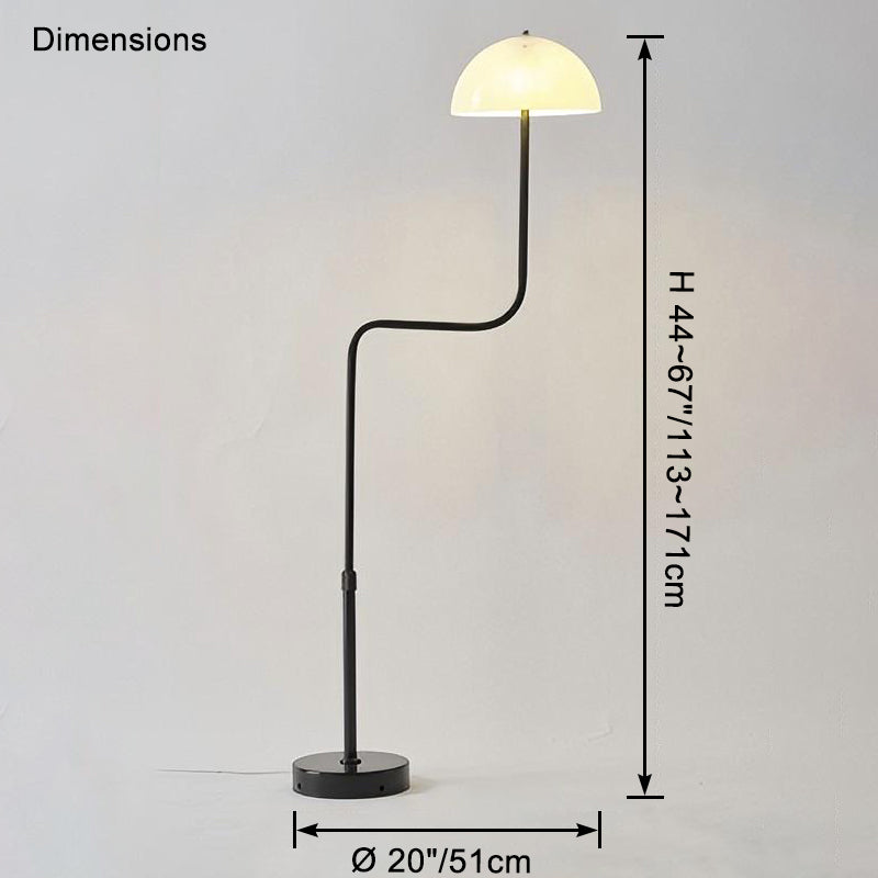 WOMO Dome Glass Telescoping Floor Lamp-WM7097