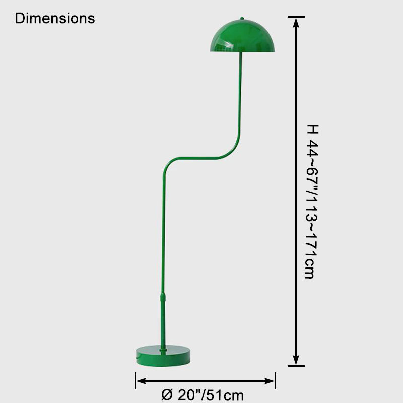 WOMO Dome Glass Telescoping Floor Lamp-WM7097