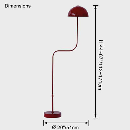 WOMO Dome Glass Telescoping Floor Lamp-WM7097