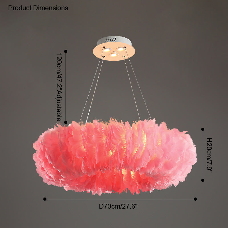 WOMO Feather Round Pendant Light-WM2060