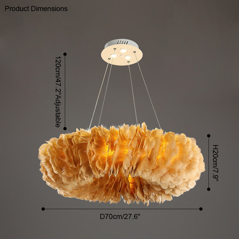 WOMO Feather Round Pendant Light-WM2060