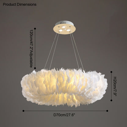 WOMO Feather Circular Pendant Light-WM2060