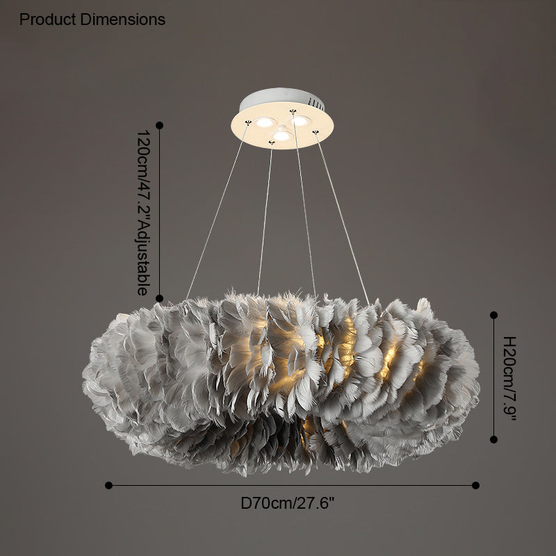 WOMO Feather Round Pendant Light-WM2060