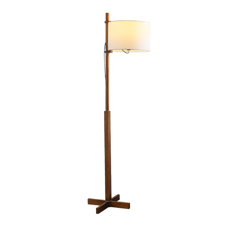 WOMO Wood Fabric Shaded Floor Lamp-WM7101