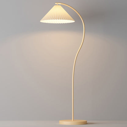 WOMO Pleated Gooseneck Floor Lamp-WM7119