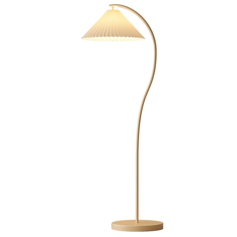 WOMO Pleated Gooseneck Floor Lamp-WM7119