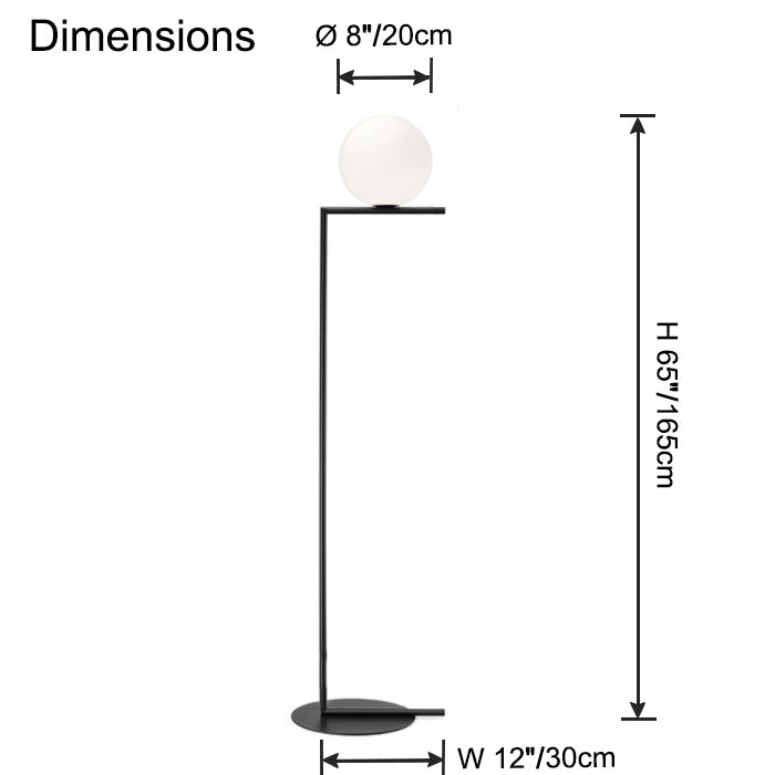 WOMO Glass Globe Floor Lamp-WM7128