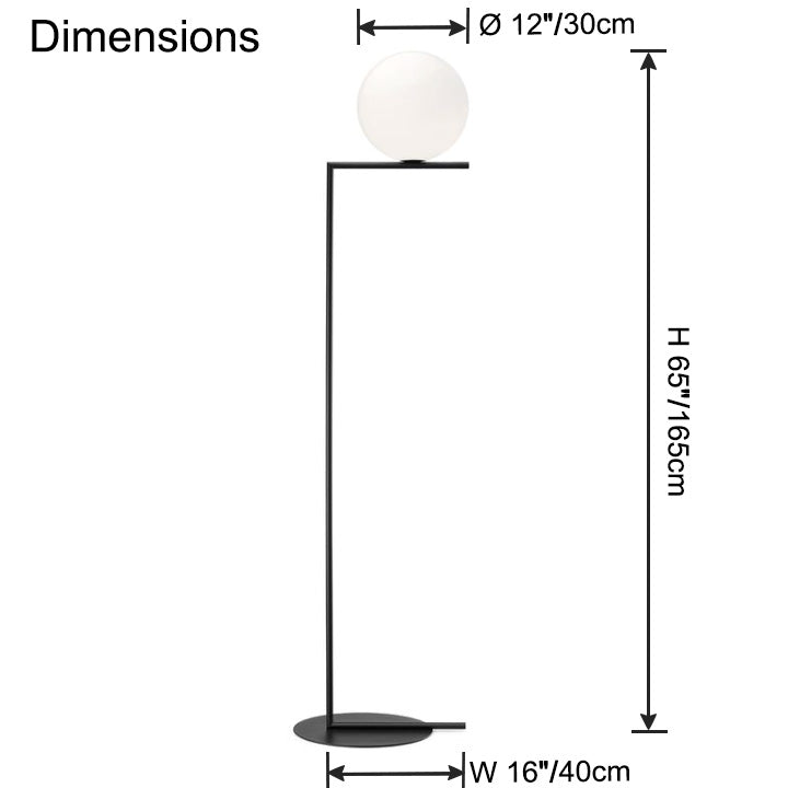 WOMO Glass Globe Floor Lamp-WM7128