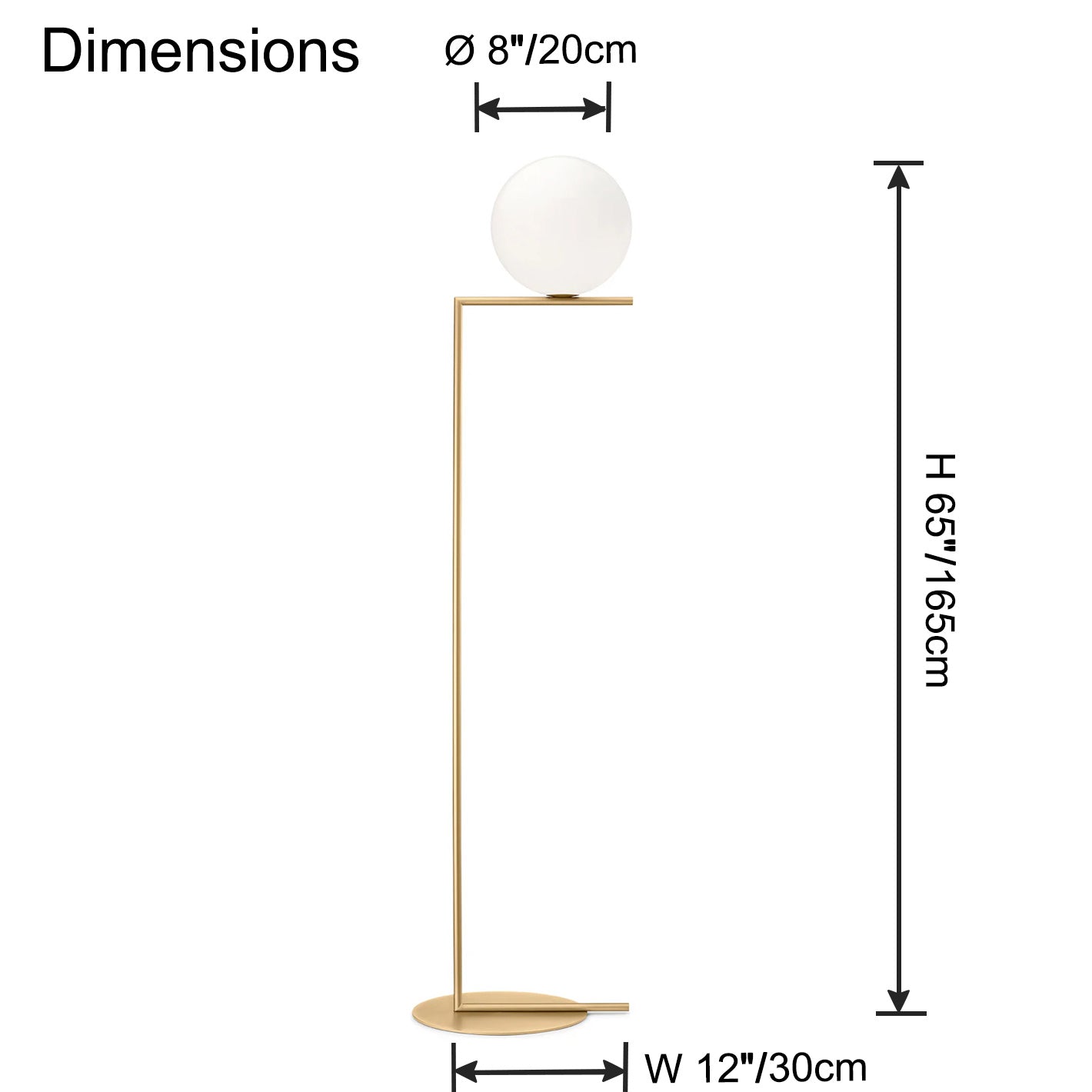 WOMO Glass Globe Floor Lamp-WM7128