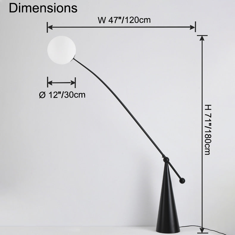 WOMO Glass Globe Cantilever Floor Lamp-WM7129