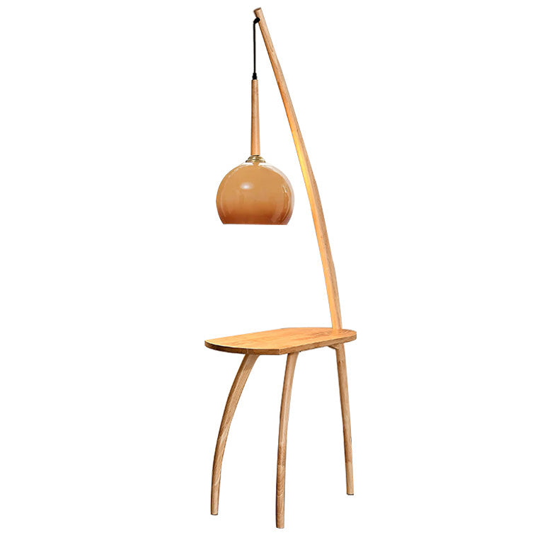 WOMO Hanging Wood Floor Lamp with Table-WM7130