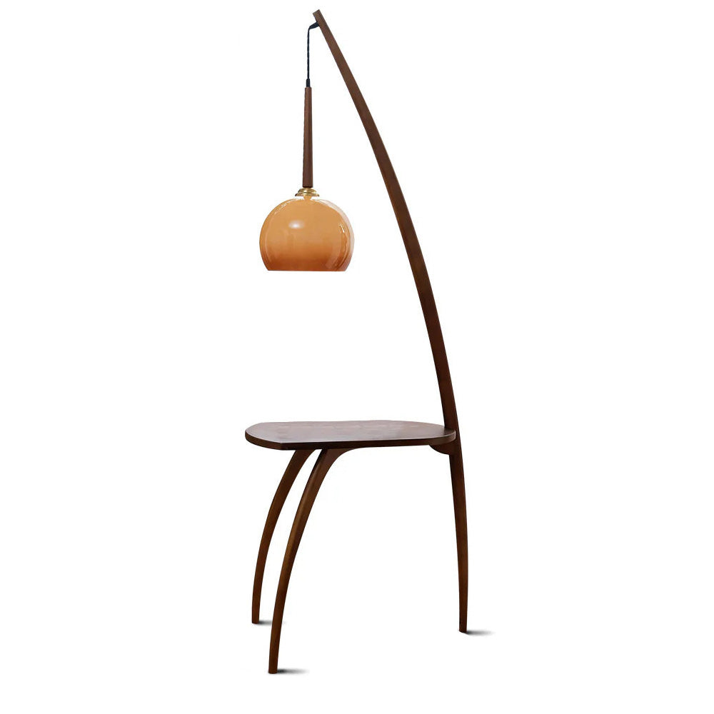 WOMO Hanging Wood Floor Lamp with Table-WM7130