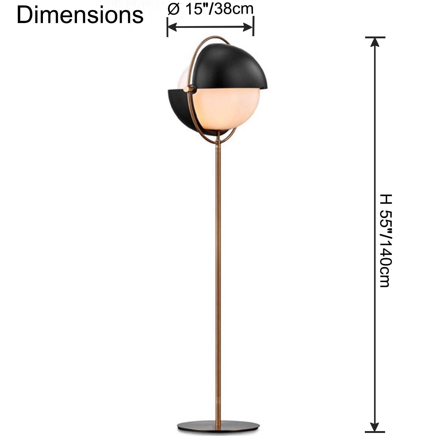 WOMO Glass Globe Floor Lamp-WM7134