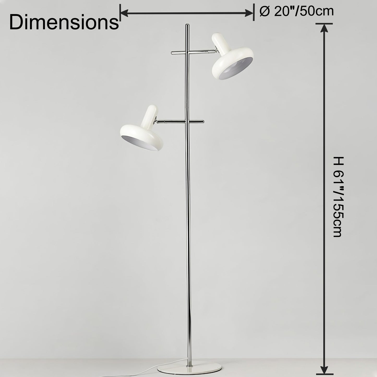 WOMO Adjustable 2 light Floor Lamp-WM7135