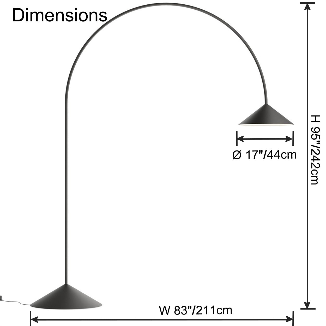 WOMO Arc Cone Floor Lamp-WM7139