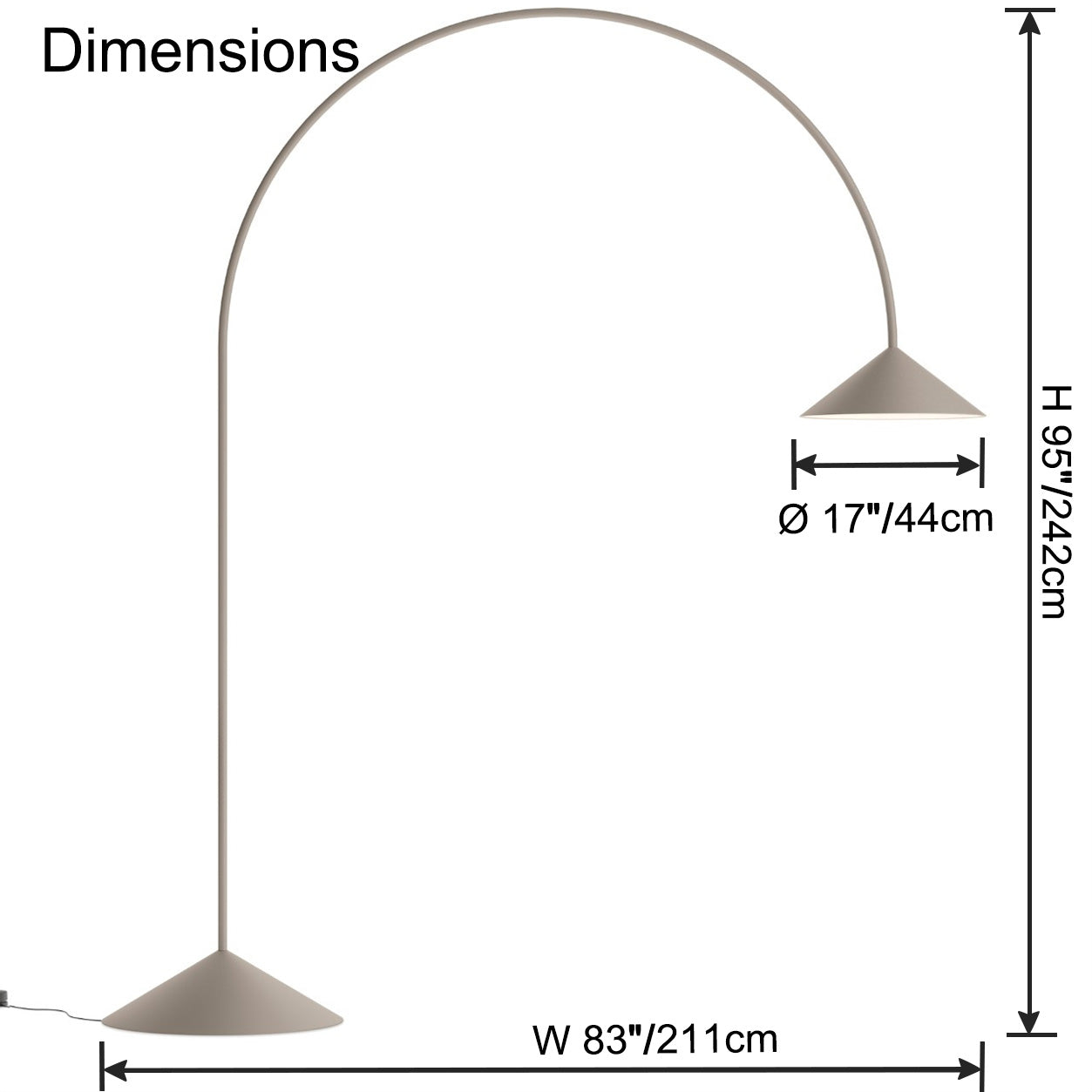 WOMO Arc Cone Floor Lamp-WM7139