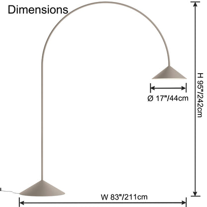 WOMO Arc Cone Floor Lamp-WM7139