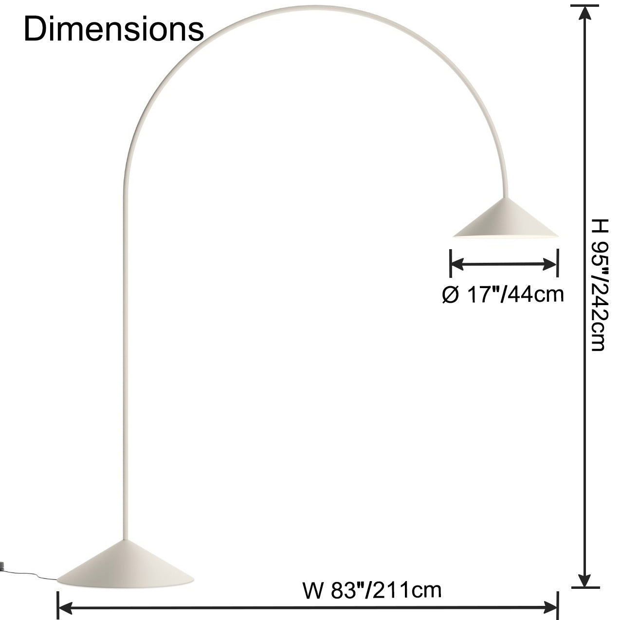 WOMO Arc Cone Floor Lamp-WM7139