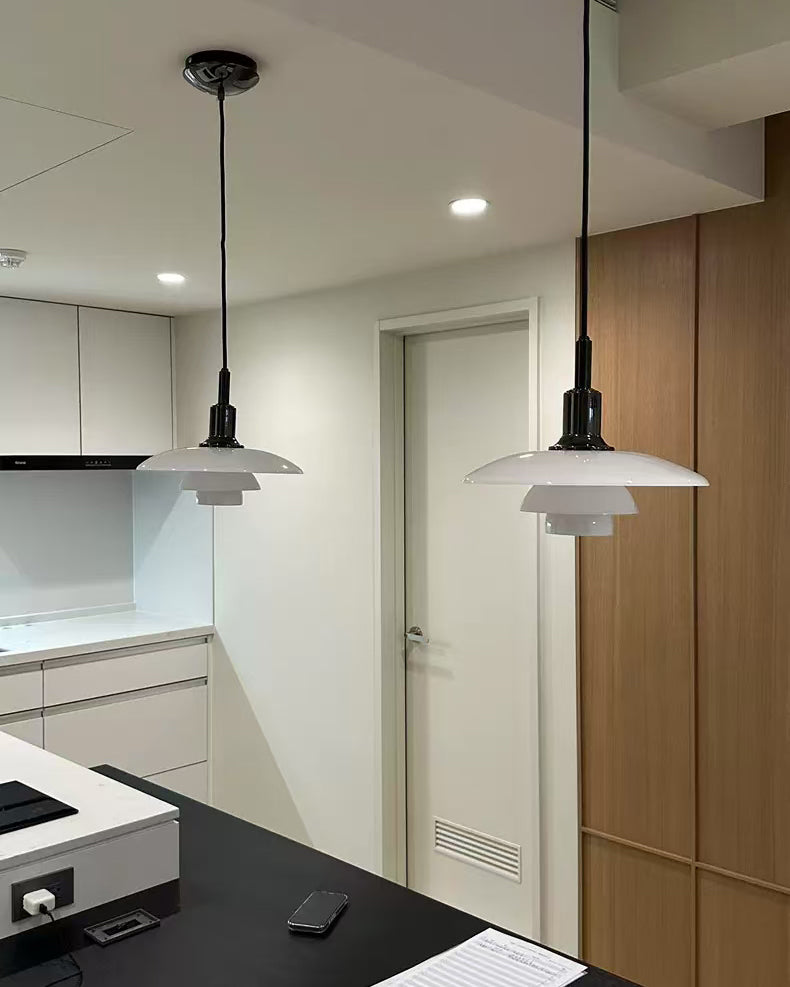 WOMO Danish Designer Milk Glass Pendant Lamp-WM2116