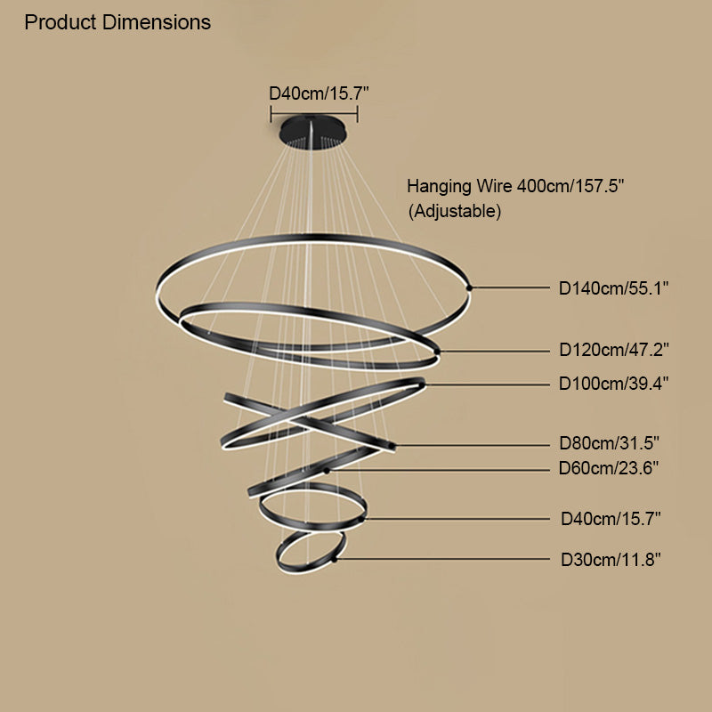 WOMO Tiered Ring Chandelier-WM2159