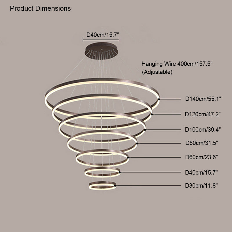 WOMO Tiered Ring Chandelier-WM2159