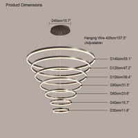 WOMO Tiered Ring LED Chandelier-WM2159
