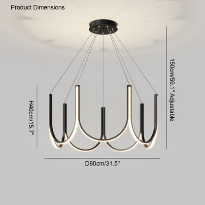 WOMO Minimal U-shaped Round chandelier-WM2143