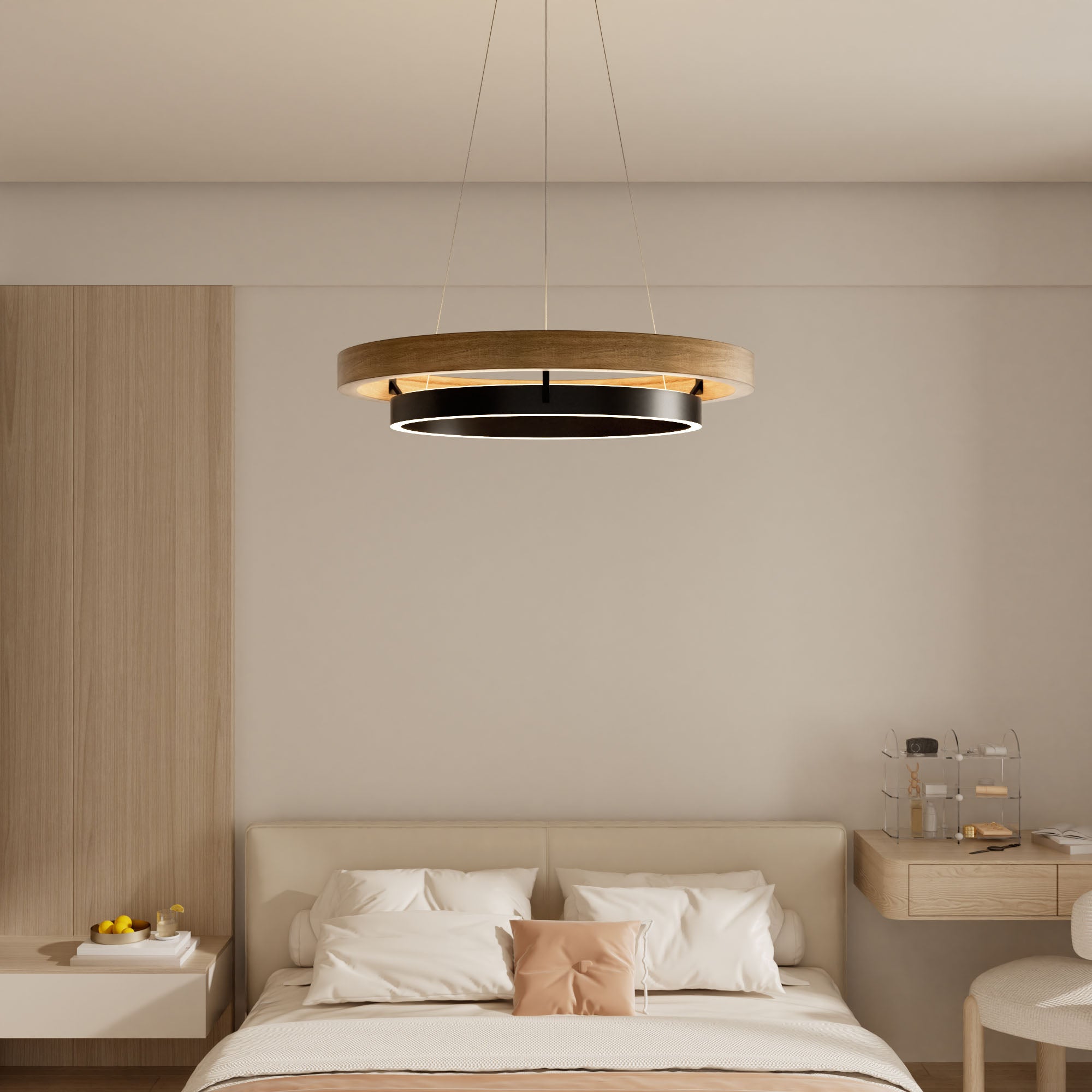 WOMO Circular Wood Led Chandelier-WM2492