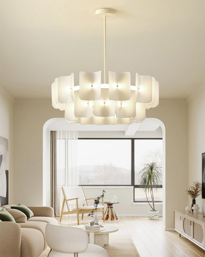 WOMO White Tiered Acrylic Chandelier-WM2314