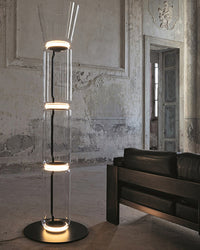 WOMO Glass Column Torchiere Floor Lamp-WM7018