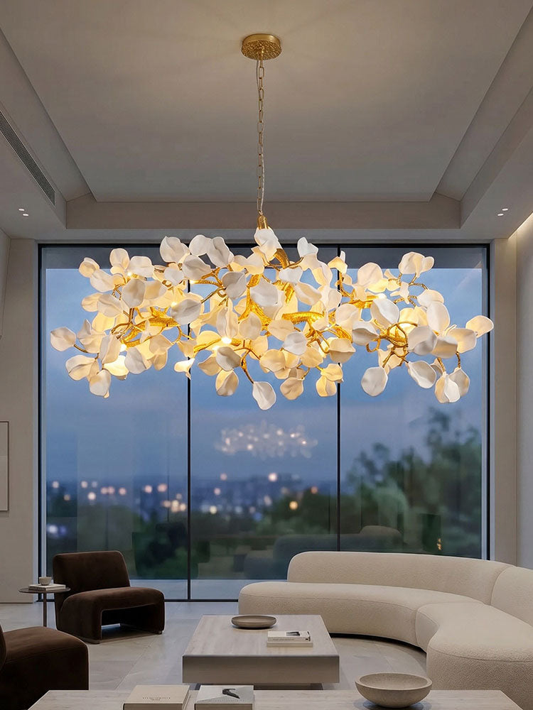 WOMO Ceramic Gingko Branch Chandelier-WM3351