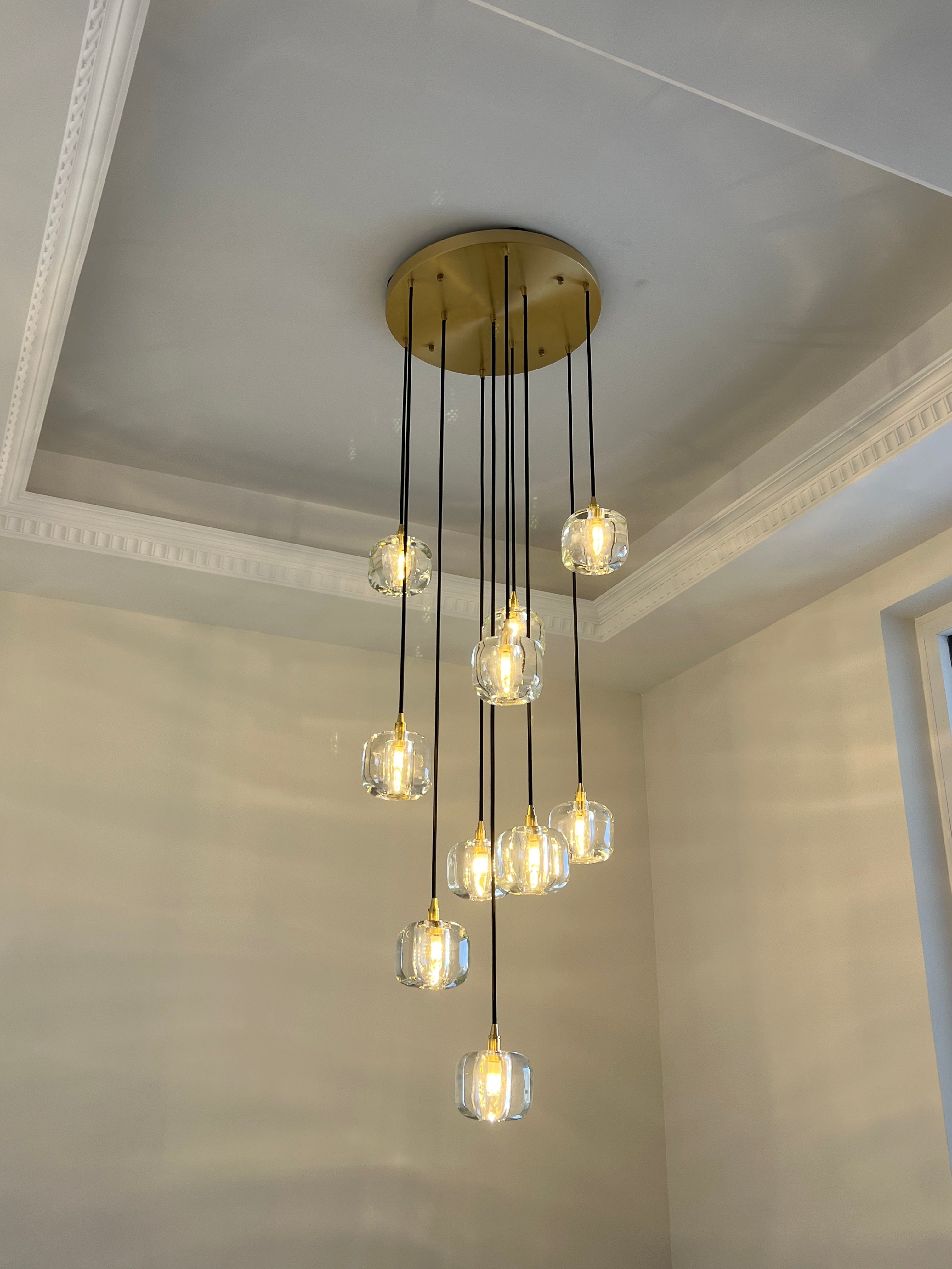 WOMO Waterfall Glass Pendant Chandelier-WM2111b