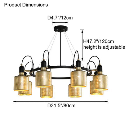 WOMO Industrial Gold Chandelier-WM2262