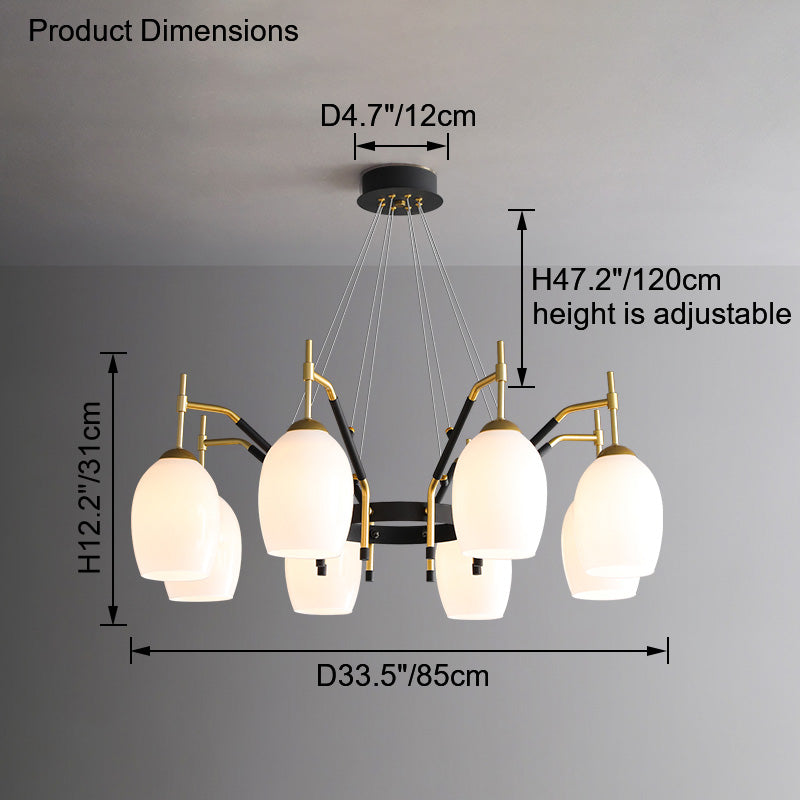 WOMO Glass Bell Chandelier-WM2260