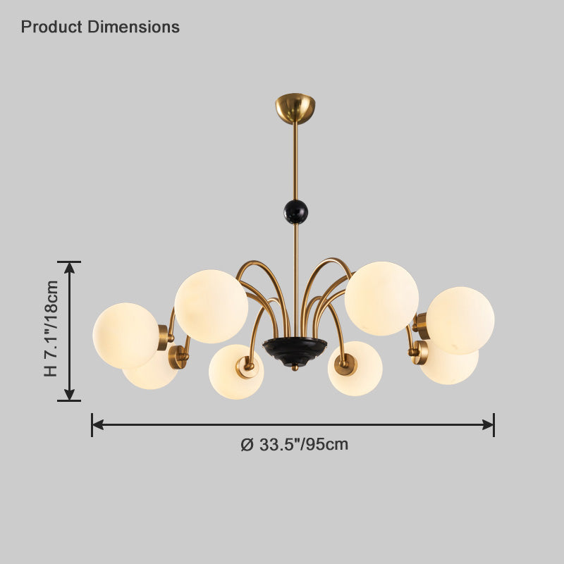 WOMO Frosted Glass Globe Chandelier-WM2304