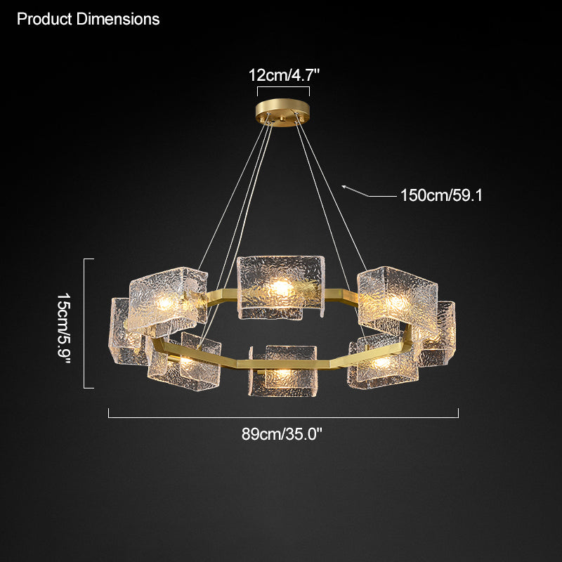 WOMO Textured Glass Round Chandelier-WM2174