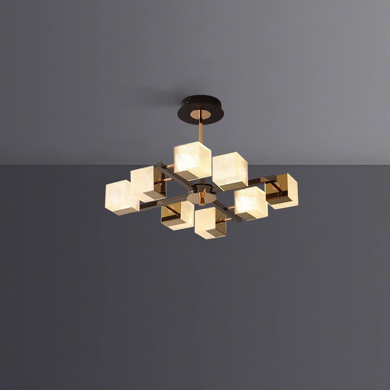 WOMO Prismatic Cube Gold Chandelier-WM2211