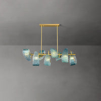 WOMO Peacock Blue Art Glass Chandelier-WM2213