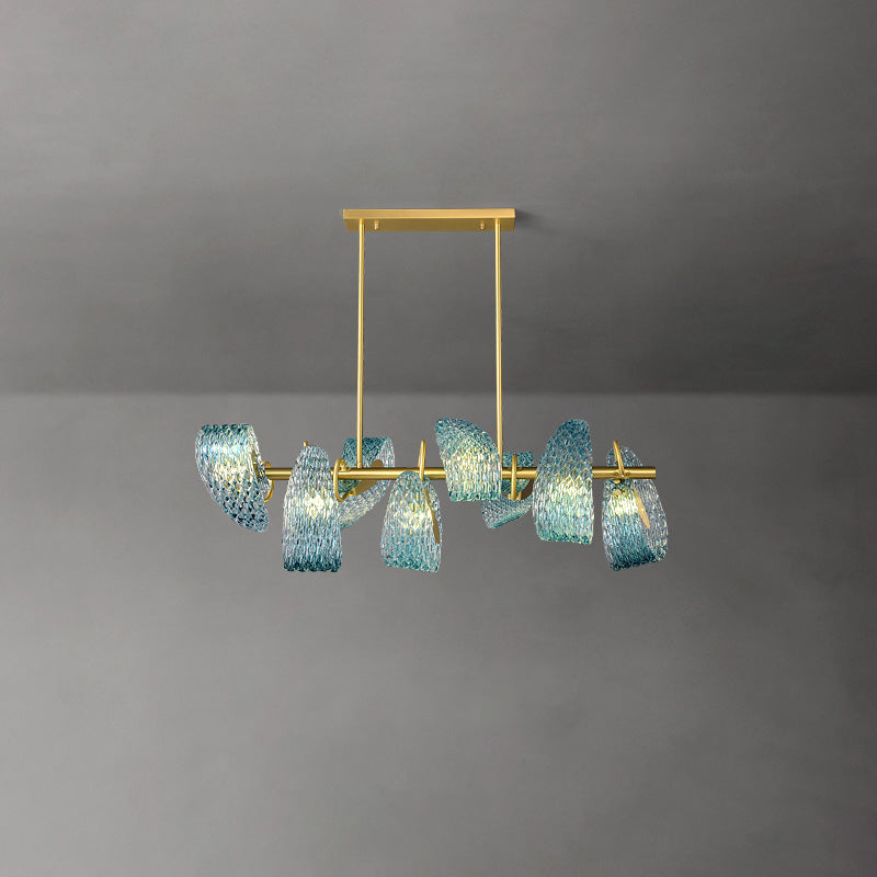 WOMO Peacock Blue Art Glass Chandelier-WM2213