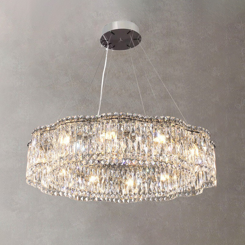 WOMO Flower Chrome Crystal Chandelier-WM2405