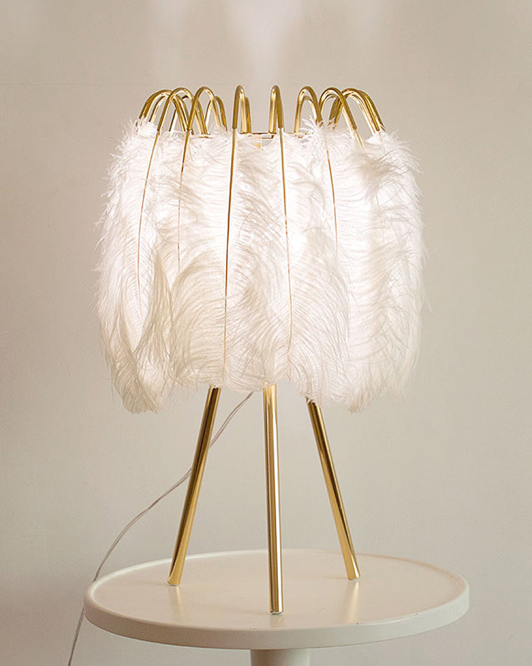 WOMO Stylish Tripod Feather Table Lamp-WM8036