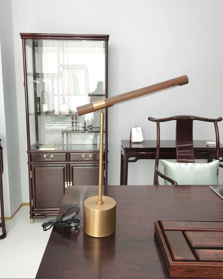 WOMO Walnut-lookalike Cantilever Table Lamp-WM8010