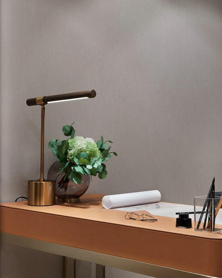 WOMO Walnut-lookalike Cantilever Table Lamp-WM8010