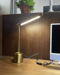 WOMO Walnut-lookalike Cantilever Table Lamp-WM8010