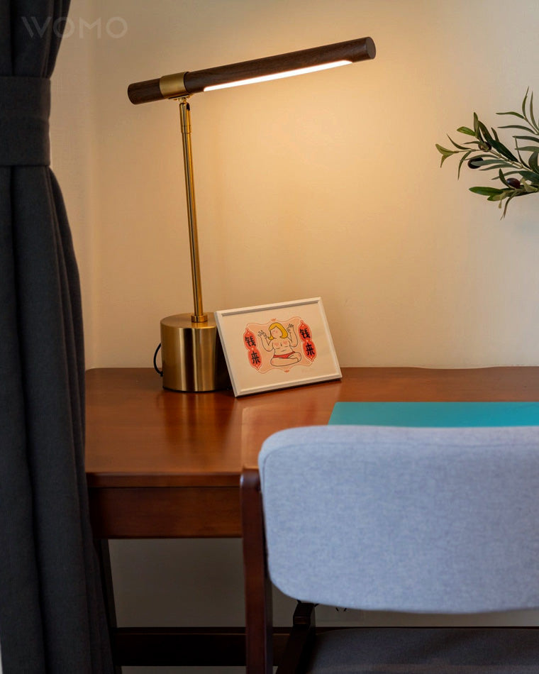 WOMO Walnut-lookalike Cantilever Table Lamp-WM8010