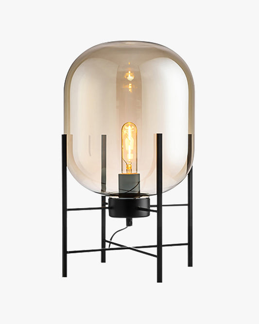 WOMO Smoked Glass Lantern Table Lamp-WM8012